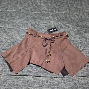 NWT Scoton Brown Suede Skort size M